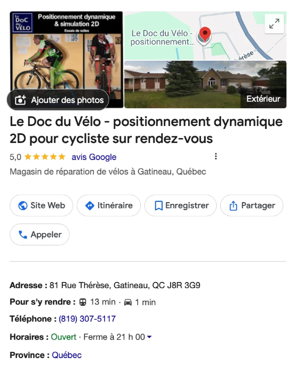 Avis Google – Le Doc du Vélo